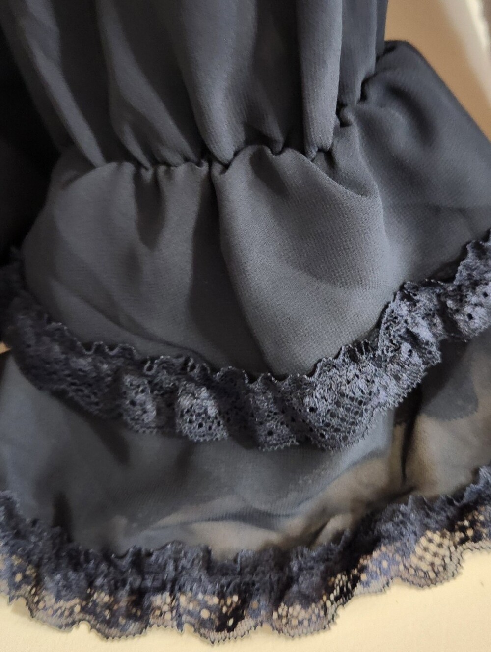Torrid Studio Romantic Ruffle Sheer Black Blouse - Picture 2 of 3
